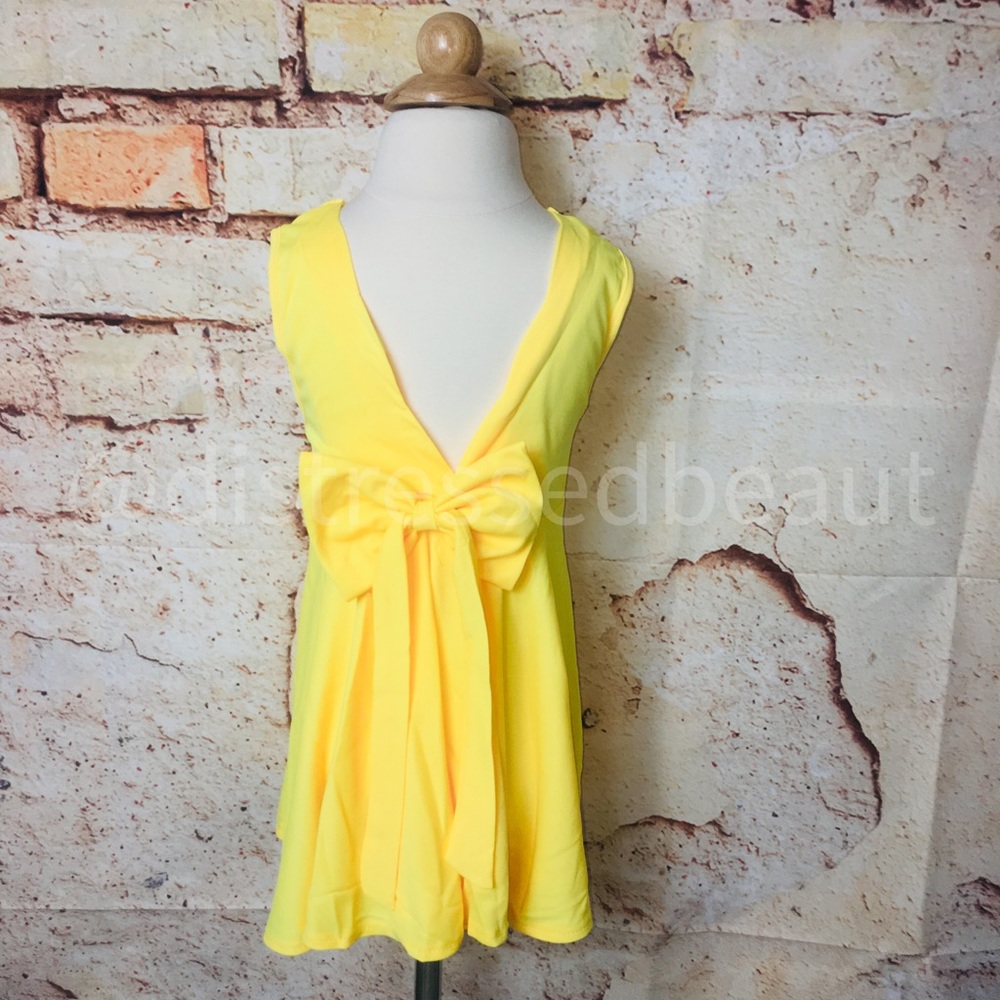 •❌ PICK•FINAL•A Ray Of Sunshine V-Back Bow Dress - Picture 8 of 9